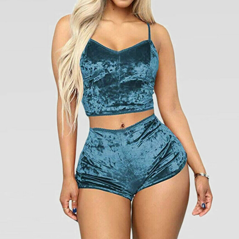 Mood naised 2tk sametist magamisriided Seksikad spagetirihmad sametpüksid pidžaamakomplekt Naiste magamisriided naiste pidžaama peokomplekt