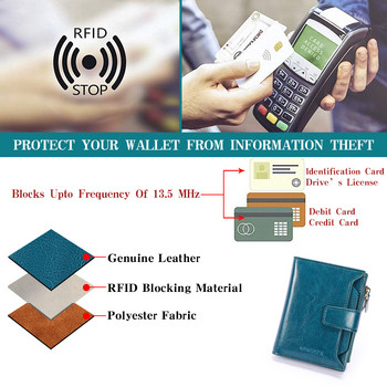 SENDEFN Ежедневен дамски портфейл , блокиращ RFID, къс, многофункционален, голям капацитет, цип, портмоне за монети, щипка за пари 5191