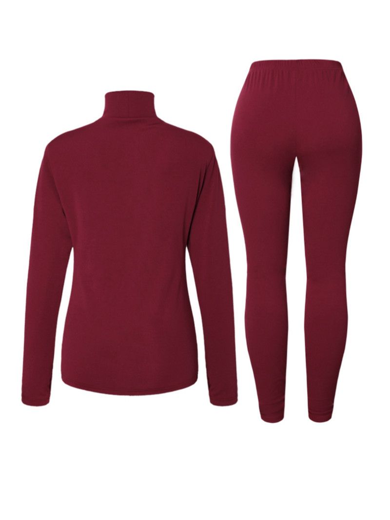 LW BASICS nagyméretű garbó, hasított vékony nadrág szett 2023 női őszi téli alkalmi egyszínű, hosszú ujjú, kétrészes készletek