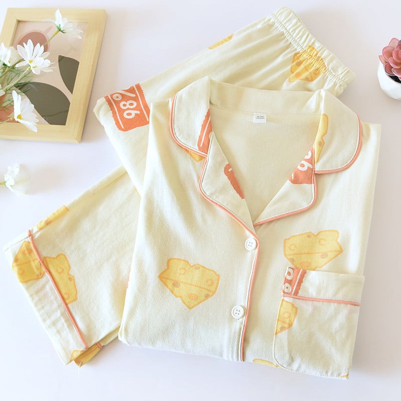 Uued kevadised ja sügisesed naiste pidžaamad, pikkade varrukatega püksid, kaheosalised 100% puuvillane kootud kardigan koduteeninduse ülikond, suur suurus