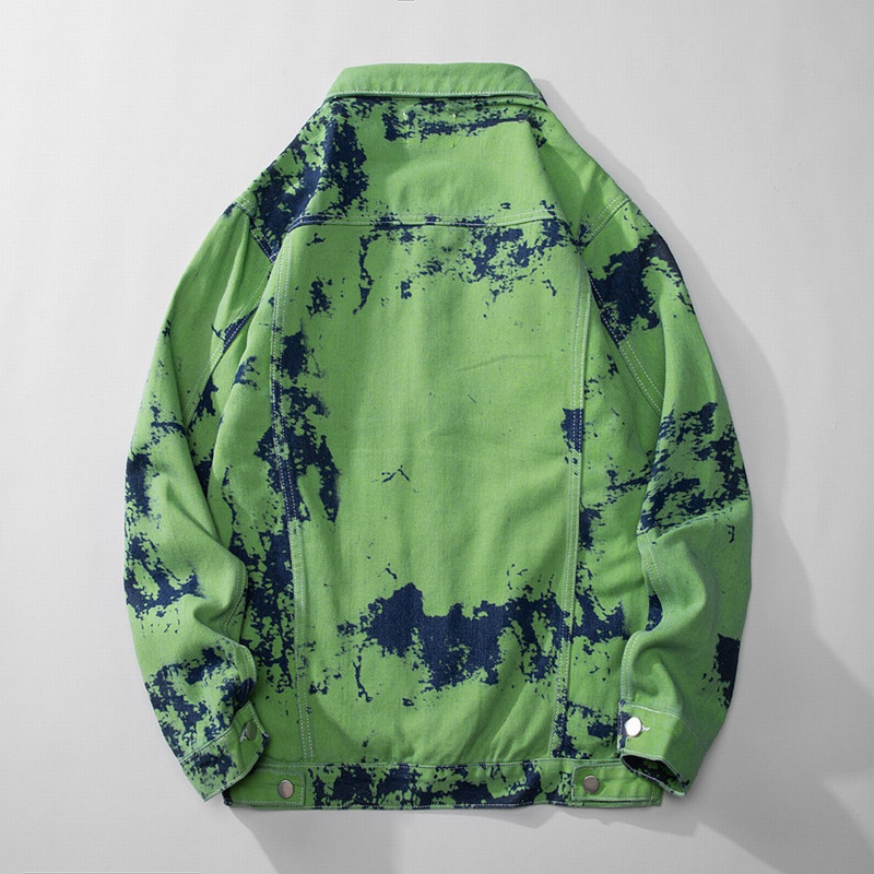Kevad-sügis roheline žakaarmustriga teksajakid pesu puuvillane jaqueta teksad Tänavarõivad lahtised Chaquetas hombre maskuliina mantlid