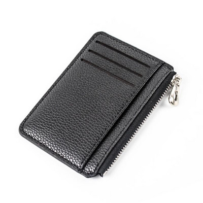 Λεπτό πορτοφόλι Πορτοφόλι PU Δερμάτινο Γυναικείο Θήκη για ανδρικές κάρτες Unisex Θήκη επαγγελματικής κάρτας με φερμουάρ Πιστωτική μίνι τραπεζική θήκη Πορτοφόλι δώρου