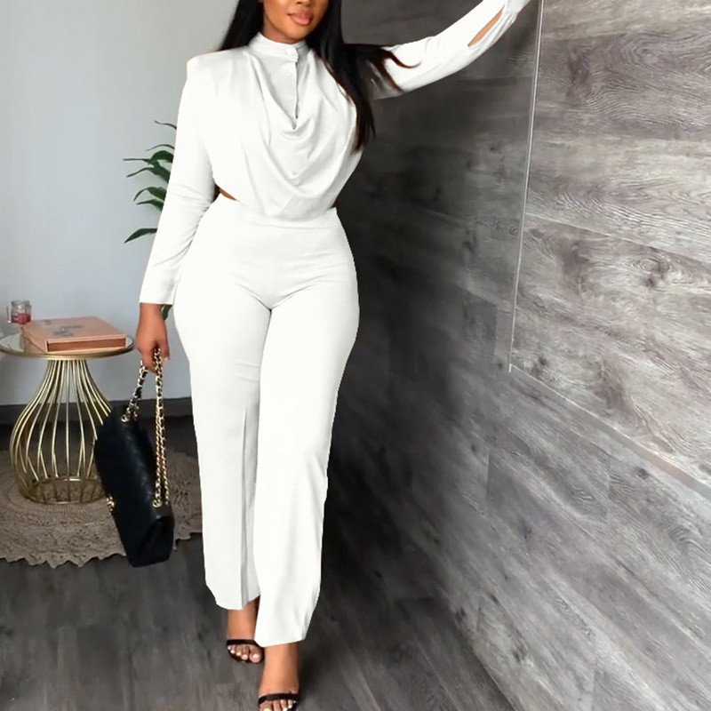 Dámske dvojdielne sety s dlhým rukávom, veľkosť XS, veľkosť S, elegantná kvetinová potlač, široké nohavice, streetwear
