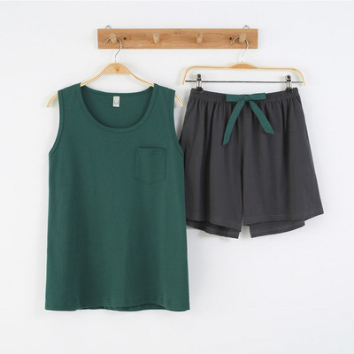 Πυτζάμες Γυναικείες Φιόγκοι Soild Χρώμα Καλοκαιρινά Βαμβακερά Αμάνικα Casual Nightwear Cami Top Sets νυχτικά