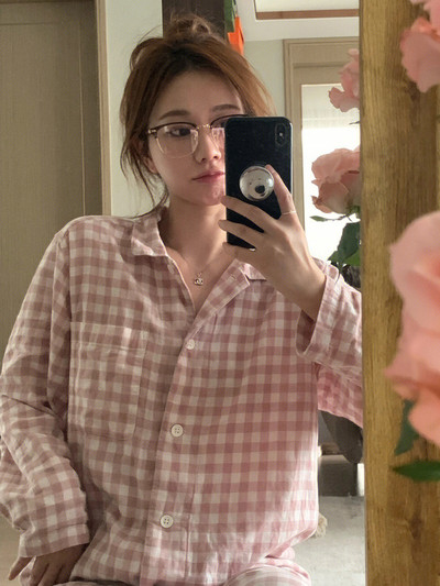 Γυναικείες Πυτζάμες Νέα Φθινοπωρινή Ανοιξιάτικη Μακρυμάνικη Σετ Πυτζάμες Ριγέ καρτούν πιτζάμα Γυναικεία Σπίτι Νυχτικά Σετ Ζακέτα