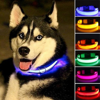 Κολιέ ασφαλείας με κολάρο LED για σκύλους κατά της απώλειας Φωτεινό φωτεινό LED κολάρο κατοικίδιων ζώων για μικρούς μεσαίους μεγάλους σκύλους Κολιέ ασφαλείας