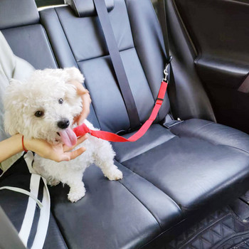 Συμπαγής ζώνη ασφαλείας αυτοκινήτου δύο σε ένα κατοικίδιο ζώο, Μόλυβδος λουρί πίσω καθίσματος, ρυθμιζόμενη ζώνη ασφαλείας για αξεσουάρ κατοικίδιων για κολάρο σκυλιών γατάκια