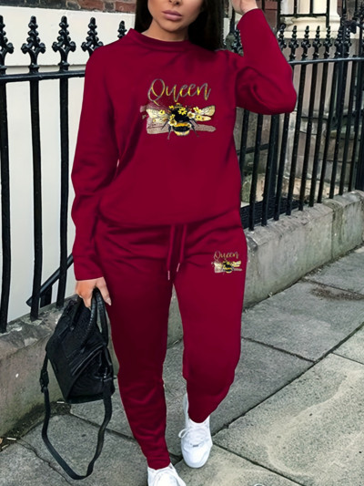 LW Plus Size Γυναικεία αθλητική φόρμα δύο τεμαχίων Letter print Σετ παντελόνι πουλόβερ Φούτερ Γυναικεία τζόκινγκ γυναικεία ρούχα Αθλητικό σουί