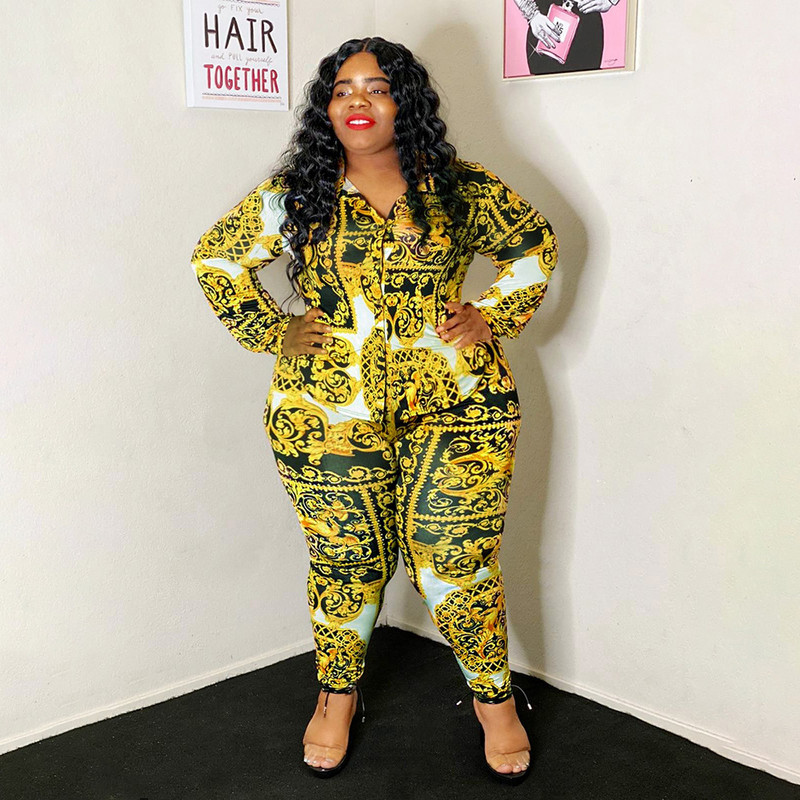 Suures suuruses kaheosalised komplektid, kevadised naiste prinditud särk ja püksid Seksikas dressipluus, naiste moe dressirõivad, hulgimüük