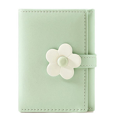 Χαριτωμένο μικρό πορτοφόλι για κορίτσια Γυναικείο τριδιπλωμένο πορτοφόλι Cash Pocket Flowers PU Δερμάτινη θήκη κάρτας εκτύπωσης Πορτοφόλι κέρματος με παράθυρο ταυτότητας