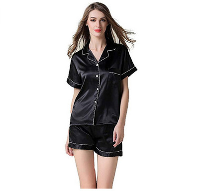 Νέες Πυτζάμες Γυναικείες Σαλόνια Σατέν Μονόχρωμα Σετ Πυτζάμες Γυναικεία 2 τεμάχια Μακρυμάνικα Πυτζάμες Γυναικεία Στολή για Σπίτι