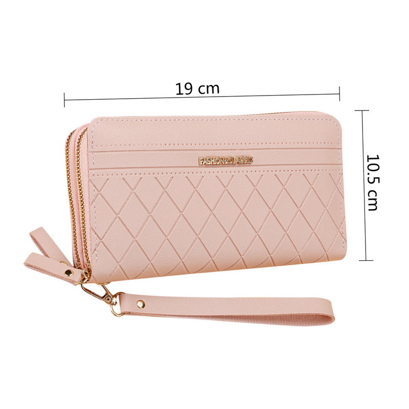 Moteriškos ilgos piniginės, dvigubos užtrauktuko sankabos, moteriškos prabangios piniginės kortelių laikiklis Retro didelės talpos daugiafunkcinės piniginės Unisex krepšys