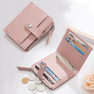 Divat Női pénztárcák Bőr női pénztárcák Mini Hasp tömör többkártyatartó érme rövid pénztárcák Vékony kis pénztárca cipzáras pántok