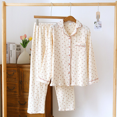 2023, pijamale noi de primăvară și toamnă pentru femei, 100% bumbac, cu mâneci lungi, îmbrăcăminte pentru acasă, purpuriu, lavandă, set de pijamale simple pentru femei, plus mărime