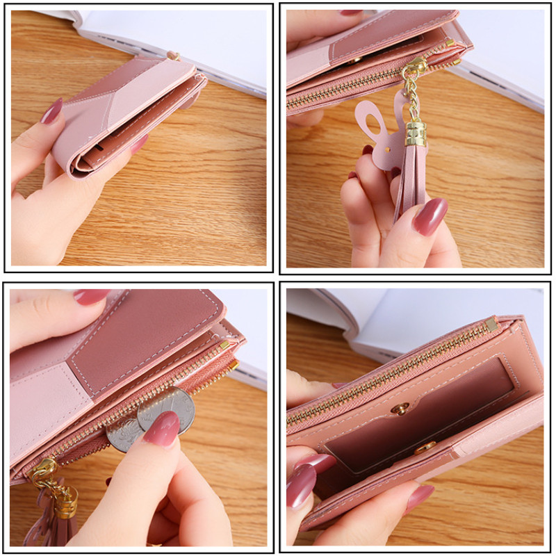 Naiste moodne lühike rahakott, rahakott naistele, kaardihoidja, väike naiste rahakott naistele, kahekordne Hasp mini armas sidur