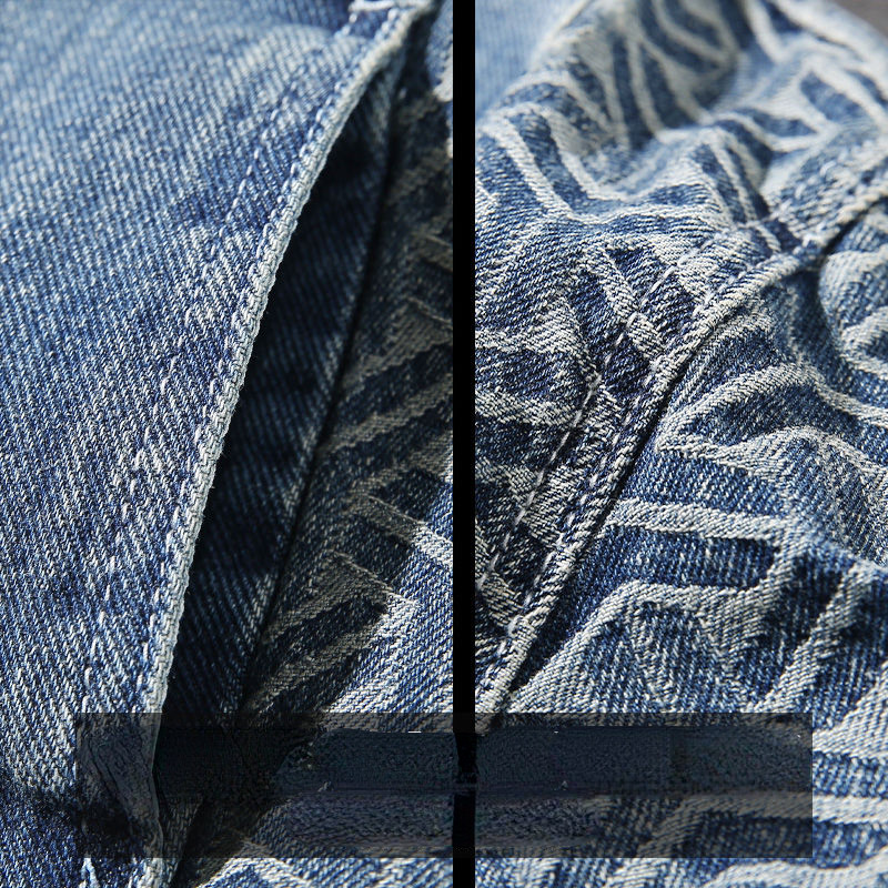 Jachetă de blugi pentru bărbați, modele geometrice, jachete din denim, toamnă, noua modă japoneză, cu guler pătrat, jachetă casual