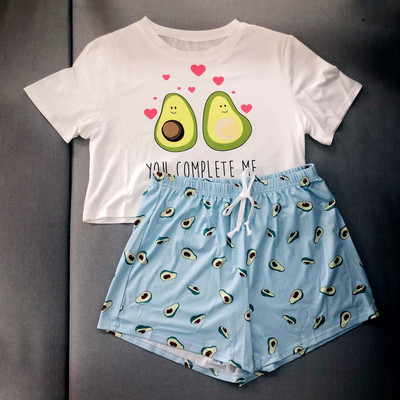 Πιτζάμες με στάμπα αγελάδας για γυναίκες Νυχτερινά καλοκαιρινά ρούχα για το σπίτι Σετ πιτζάμες Femme πιτζάμες Sleep top + παντελόνι