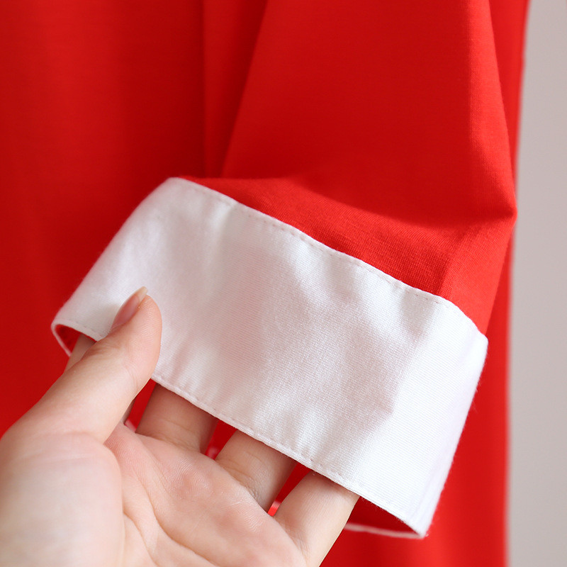 Pijamale noi de primăvară și vară pentru damă, pantaloni cu mânecă lungă, din două piese, modal, roșu, cu decolteu în V, set de 2 piese pentru femei.