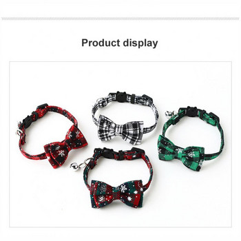 2023 Коледна серия Pet Collar Snowflake Bow Knot Dog Collar Cat Collar Cat Papion Tie Pet Christmas Dress-up Supplies