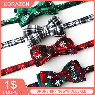 2023 Коледна серия Pet Collar Snowflake Bow Knot Dog Collar Cat Collar Cat Papion Tie Pet Christmas Dress-up Supplies