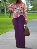 LW BASICS Plus Size Γυναικεία Casual Κομψό Γυναικείο Φθινόπωρο και Χειμώνας Γυναικείο μακρυμάνικο V λαιμόκοψη Σετ κανονικό παντελόνι δύο τεμαχίων