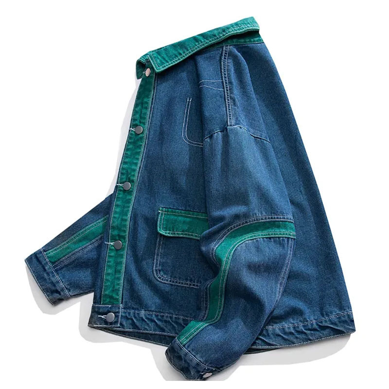 Patchwork farmer dzseki férfi női vonal Dizájn lehajtható gallér Laza alkalmi vintage kabát Uniszex Varsity Bomber felsőruházat őszi