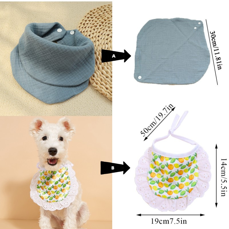 Μπαντάνες για σκύλους που πλένονται με βαμβακερό κασκόλ Παπιγιόν Γιακά κατοικίδιων τετράγωνο Σαλιάρα για κατοικίδια Μπαντάνες τρίγωνες πετσέτες για σκύλους Αξεσουάρ για σκύλους Προμήθειες για κατοικίδια