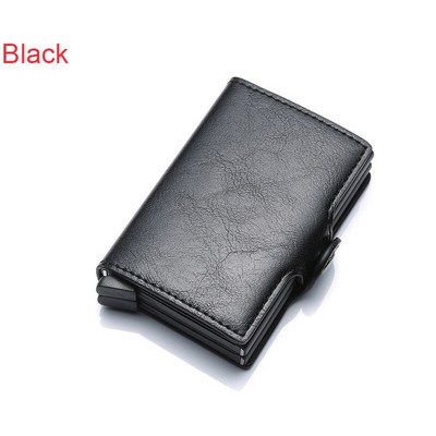 Vargusvastane Rfid krediitkaardihoidja Rahakotid Meeste Nahast Alumiiniumkarp Metallist Isane Rahakott Väike kaardihoidja ümbris Minimalistlik rahakott