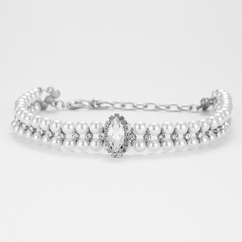 Rhinestones κολάρο σκύλου Luxury designer Pearl κολιέ γάτας Ρυθμιζόμενο λουρί λαιμού Bling διαμαντένιο γιακά για αξεσουάρ κουταβιών γάτας