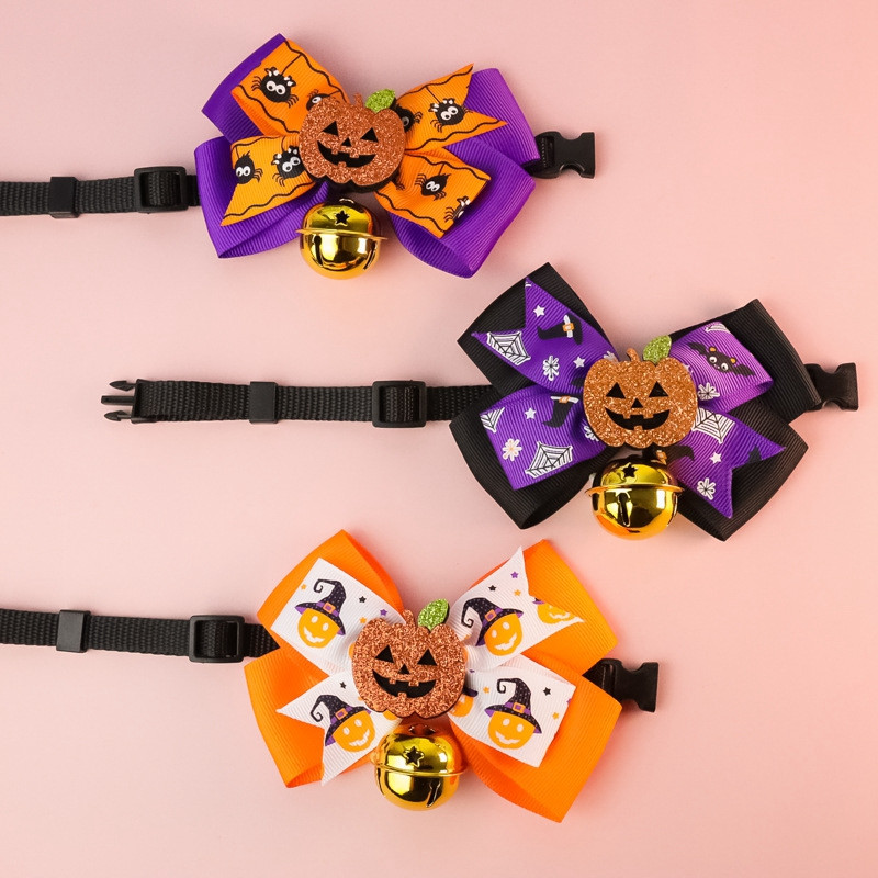 Halloweeni kikilips koera kassi kaelarihmad reguleeritavad Breakaway kassipoegade kaelarihmad ripatsi ja kellukesega kõrvitsa kummitusnahkhiire kaelarihmaga