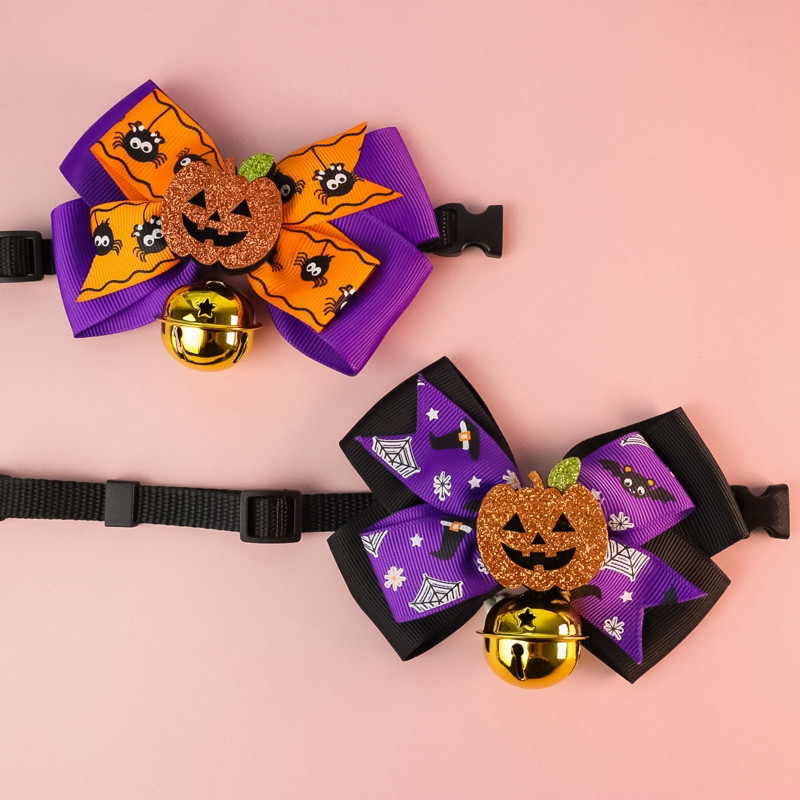 Halloweeni kikilips koera kassi kaelarihmad reguleeritavad Breakaway kassipoegade kaelarihmad ripatsi ja kellukesega kõrvitsa kummitusnahkhiire kaelarihmaga