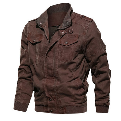 Najnovšia vojenská džínsová bunda, pánsky jarný jesenný zips, bavlnené bundy, pánsky slim fit, vintage džínsový kabát, veľká veľkosť 6XL