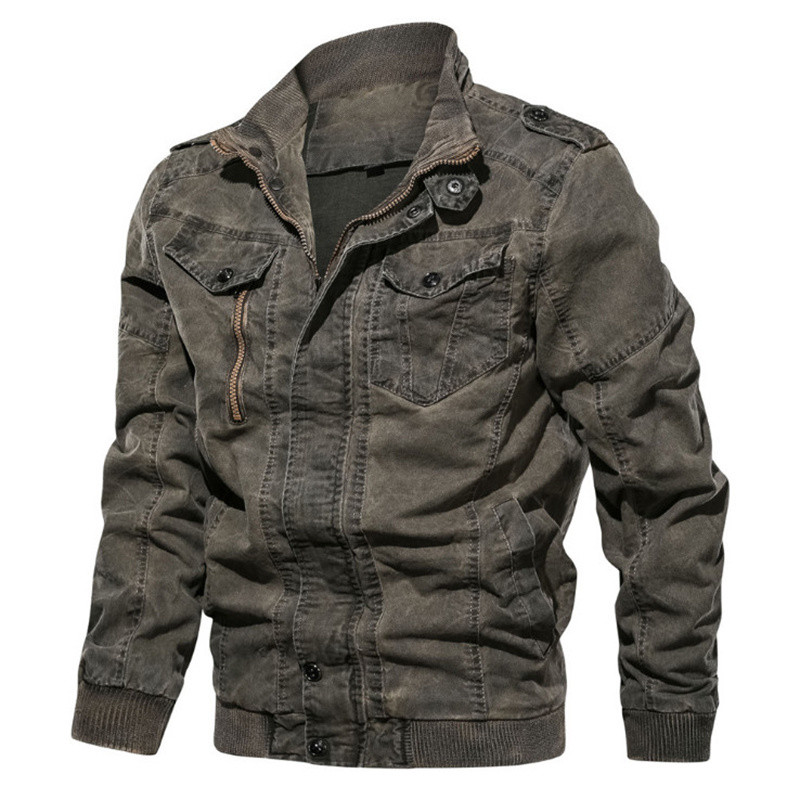 Najnovšia vojenská džínsová bunda, pánsky jarný jesenný zips, bavlnené bundy, pánsky slim fit, vintage džínsový kabát, veľká veľkosť 6XL