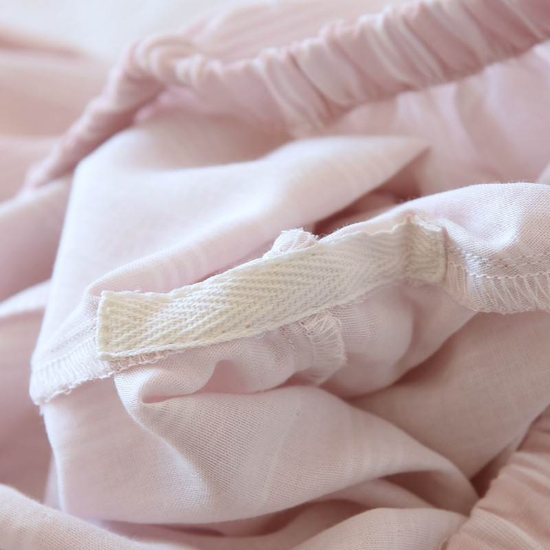 Kevadsuvi uus naiste 100% puuvillane marli triibuline pluss suurus pidžaama pikkade varrukatega püksid kaheosaline õhuke koduteenindusülikond