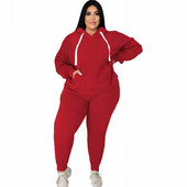 Dámske súpravy 5XL Plus Size, pulóvre, mikiny s kapucňou, topy a nohavice, jeseň/zima, nové, jednofarebné, ležérne, veľké, teplákové súpravy, dámska súprava 2021