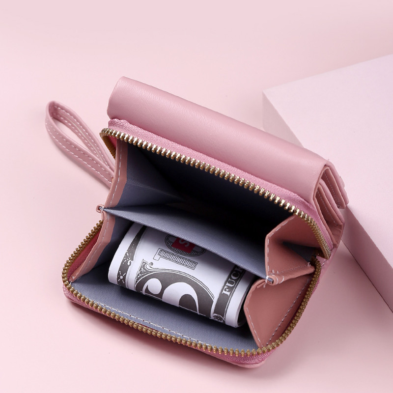 Peňaženky pre ženy, roztomilá peňaženka, luxusná dámska ružová kabelka, dámska malá kožená peňaženka, peňaženka na mince, nová 2023