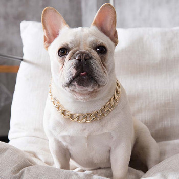 Κολιέ με αλυσίδα για σκύλους για μικρούς μεσαίους σκύλους Κολιέ μπουλντόγκ μπουλντόγκ Pitbull Ασημένιο/επιχρυσωμένο αξεσουάρ μόδας κοσμήματα για κατοικίδια