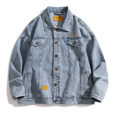 Φθινοπωρινό vintage τζιν μπουφάν Ανδρικό πλυμένο καουμπόικο παλτό Μόδα Κορεατικά Streetwear Slim Fit Jean Outerwear Ρούχα Ανδρικά Γυναικεία 4XL