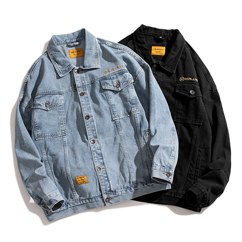 Φθινοπωρινό vintage τζιν μπουφάν Ανδρικό πλυμένο καουμπόικο παλτό Μόδα Κορεατικά Streetwear Slim Fit Jean Outerwear Ρούχα Ανδρικά Γυναικεία 4XL