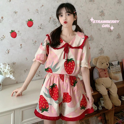 Seturi de pijamale femei, subțiri, respirabile, cu imprimeu de inimă, îmbrăcăminte de noapte BF Sweet Girls, confortabile, lejer, pentru petrecerea timpului liber, pijamale noi, elegante