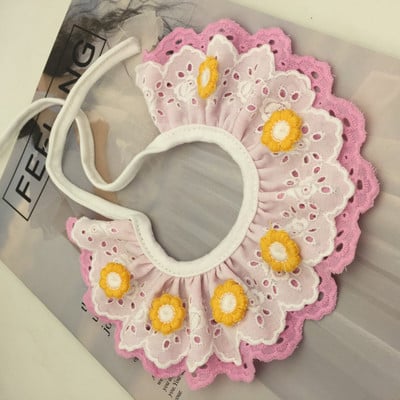 Csipke Kutya Bandana Nyomtatott Puha Nyakörv Öltöztetős Kisállat nyakkendő Kellékek Macska sál Virágos szalag Chihuahua kiskutya cica pórázhoz