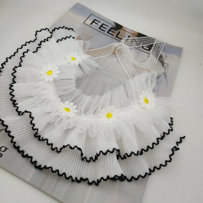 Csipke Kutya Bandana Nyomtatott Puha Nyakörv Öltöztetős Kisállat nyakkendő Kellékek Macska sál Virágos szalag Chihuahua kiskutya cica pórázhoz