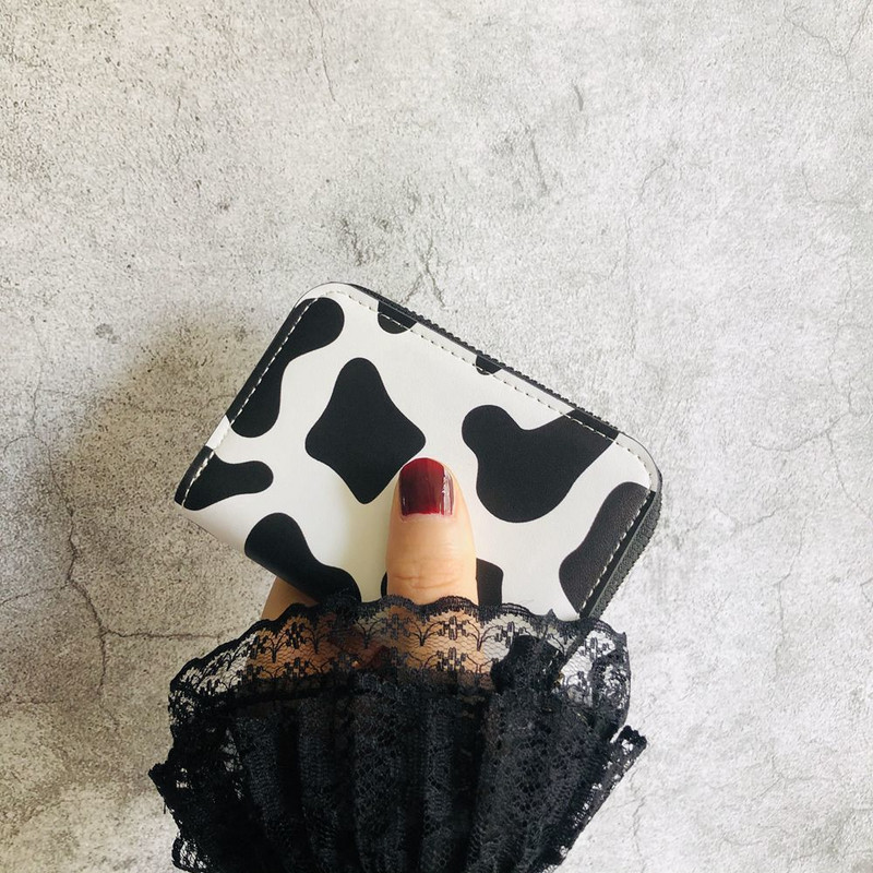 Μίνι κοντά πορτοφόλια για κορίτσια PU Δερμάτινο φερμουάρ Θήκη πιστωτικών καρτών Χαριτωμένη εκτύπωση τσαντάκι με κέρματα Σχεδιασμένα γυναικεία πορτοφόλια Carteira Masculina