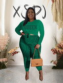 Komplektid naistele, 2-osaline, sügisene suur ülikond Sexy Curve plusssuuruses naiste elegantsed püksid ja pluusikomplekt hulgimüük Dropshipping