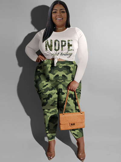 Komplektid naistele, 2-osaline, sügisene suur ülikond Sexy Curve plusssuuruses naiste elegantsed püksid ja pluusikomplekt hulgimüük Dropshipping