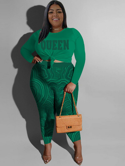 Komplektid naistele, 2-osaline, sügisene suur ülikond Sexy Curve plusssuuruses naiste elegantsed püksid ja pluusikomplekt hulgimüük Dropshipping