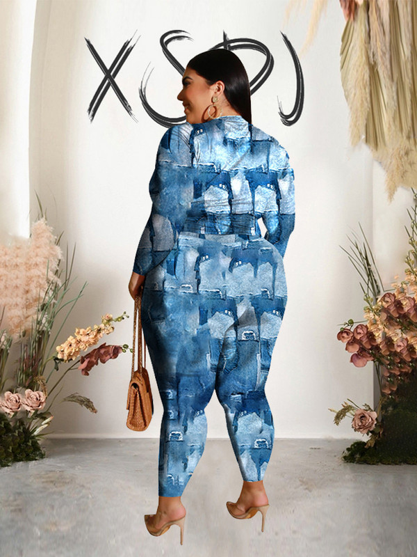 Komplektid naistele, 2-osaline, sügisene suur ülikond Sexy Curve plusssuuruses naiste elegantsed püksid ja pluusikomplekt hulgimüük Dropshipping