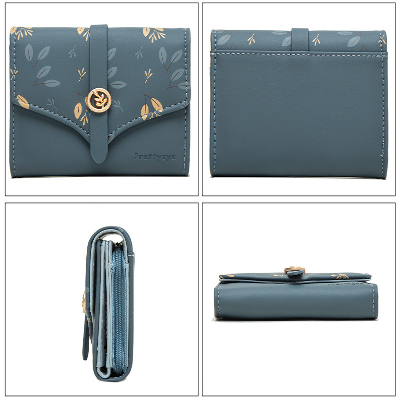 Divatos női rövid pénztárcák PU puha nyomtatott övcsat háromszoros rövid pénztárca diákérmék női érme pénztárca Carteras Para Mujer