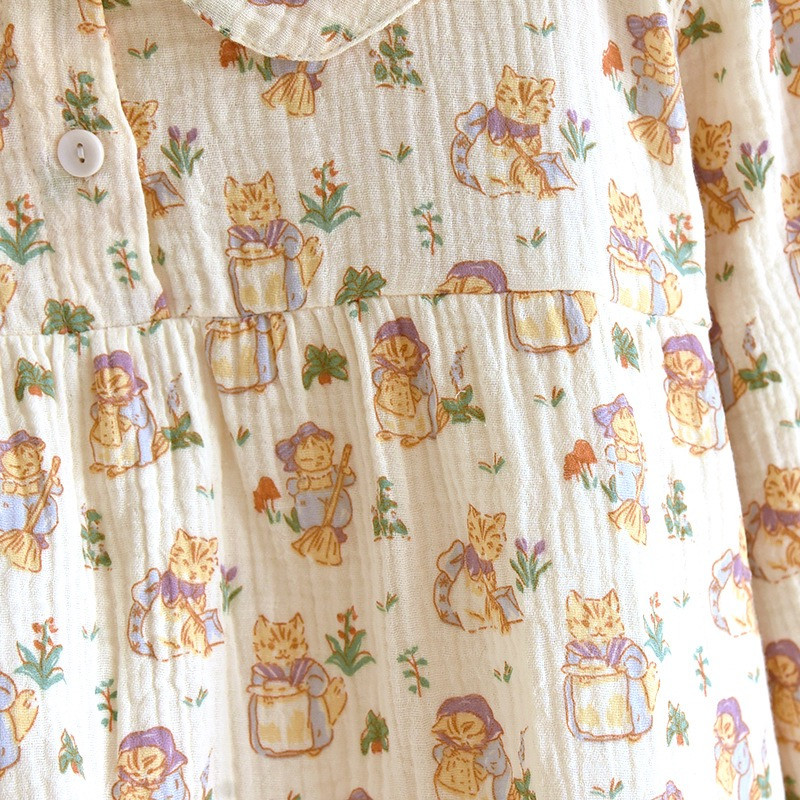 2023 Ženska pidžama 2-dijelni set 100% pamuk gaza Hlače dugih rukava Pidžama sa crtićem slatkog zeca Kućna odjeća Ženska odjeća za spavanje