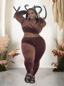 Set femeie marime mari Haine de iarna marime mare Set pantaloni eleganti si bluza Set 2 piese din catifea cu maneca lunga Transport gratuit